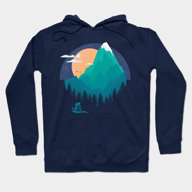 mountain biking Hoodie by FerMinem